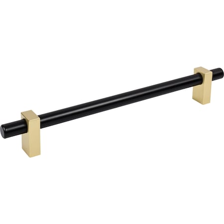 Jeffrey Alexander 12In. Center-To-Center Matte Black W/ Brushed Gold Larkin Appliance Pull 478-12MBBG